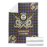 Carnegie Ancient Tartan Gold Courage Symbol Blanket